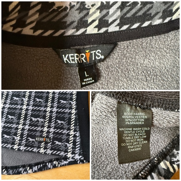 KERRITS KIDS MUZZLE NUZZLE PRINT 1/2 ZIP FLEECE TOP PONY EQUESTRIAN PLUSH WARM L - Picture 12 of 13